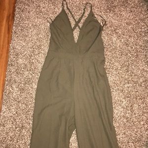 Forest green pants romper